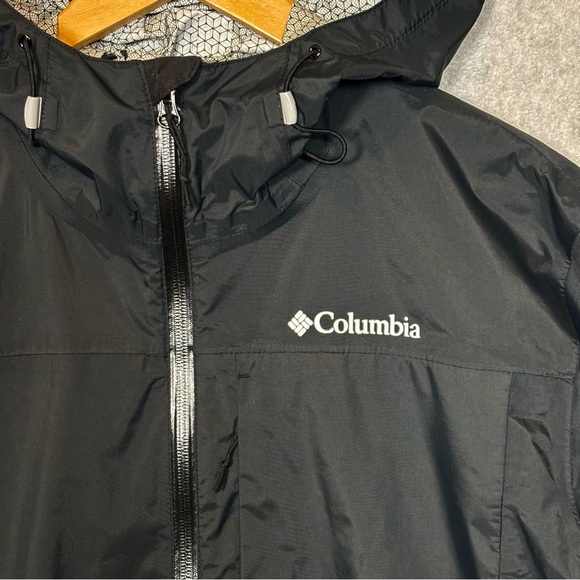 Columbia EvaPOURation Waterproof Breathable Rain Jacket-Black-Men Size Medium - Picture 2 of 11